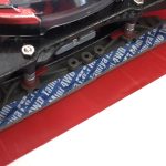 A Tamiya Mini 4WD with a rear brake mount and grey brake sponge